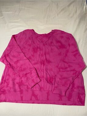 Women's Fuchsia Tie-Dye Crewneck Sweatshirt